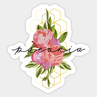 Floral Peony Hive Latin Sticker